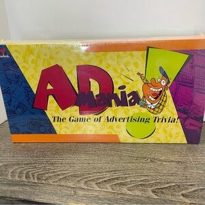 Ad Mania Advertising Trivia Game. Ages 8 and up. Unopened sealed box. Vintage